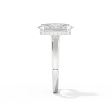 Hailey Bieber – Inspired 4.30 Carat Oval Cut Hidden Halo Moissanite