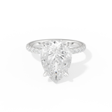 Adele – Inspired 5.0 Carat Pear Cut Pave Moissanite