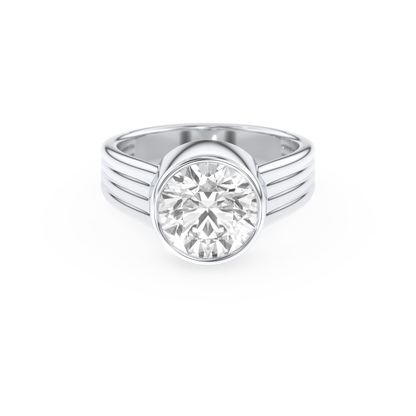 Emma Roberts – Inspired 2.50 Carat Round Cut Bezel Moissanite