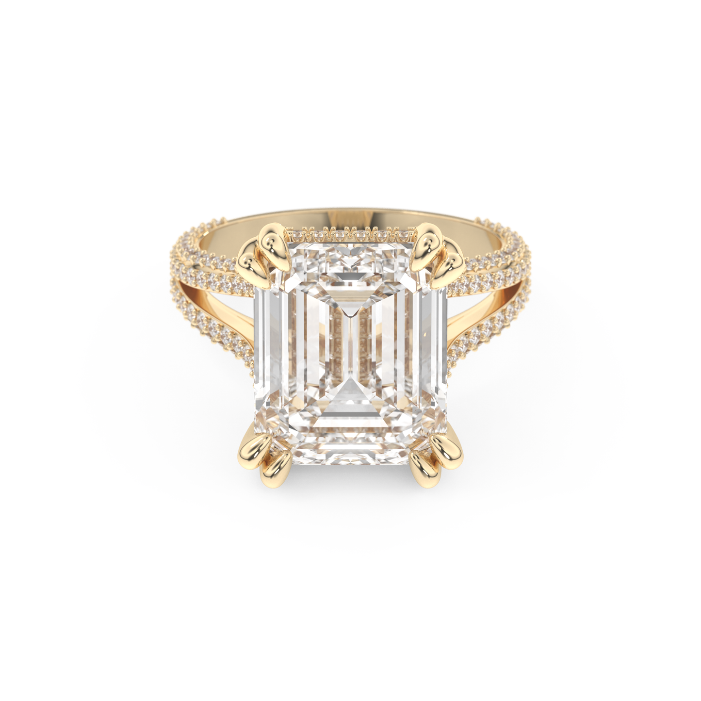 Beyoncé – Inspired 7.0 Carat Emerald Cut Split Shank Moissanite