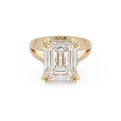Beyoncé – Inspired 7.0 Carat Emerald Cut Split Shank Moissanite