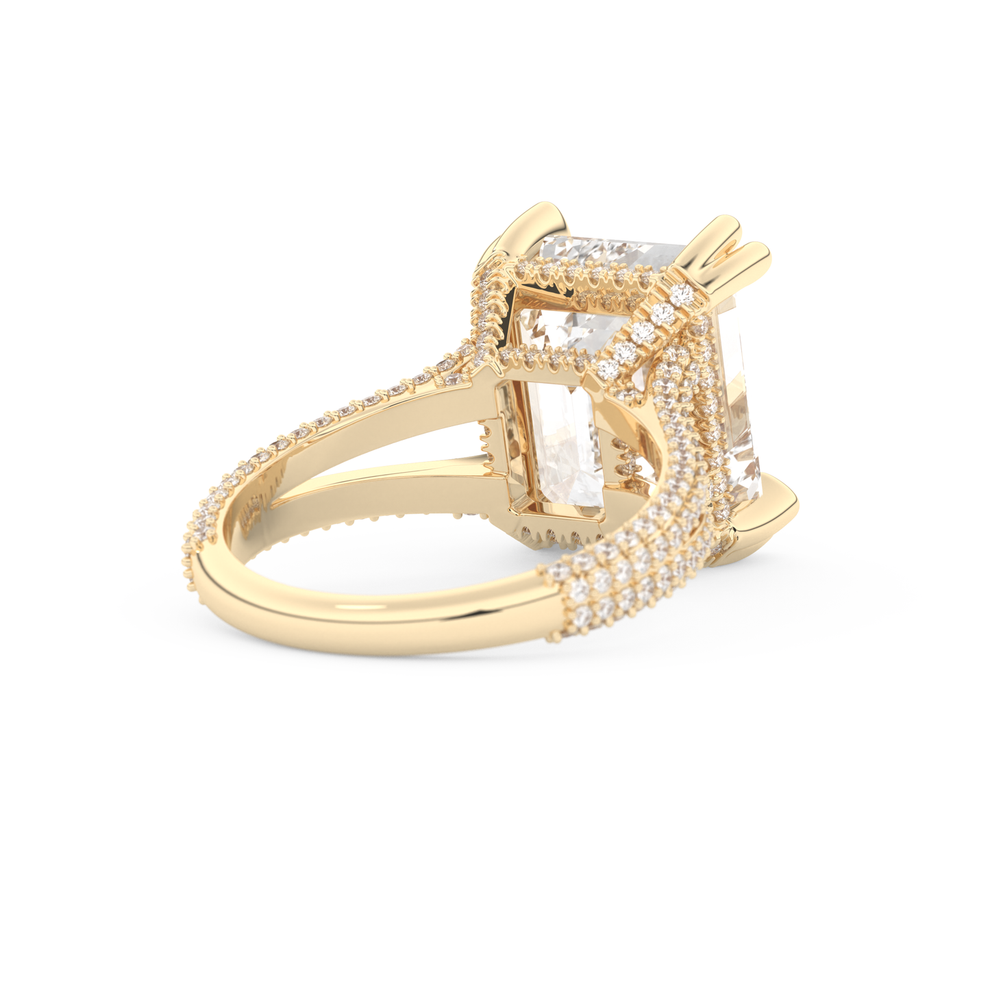 Beyoncé – Inspired 7.0 Carat Emerald Cut Split Shank Moissanite