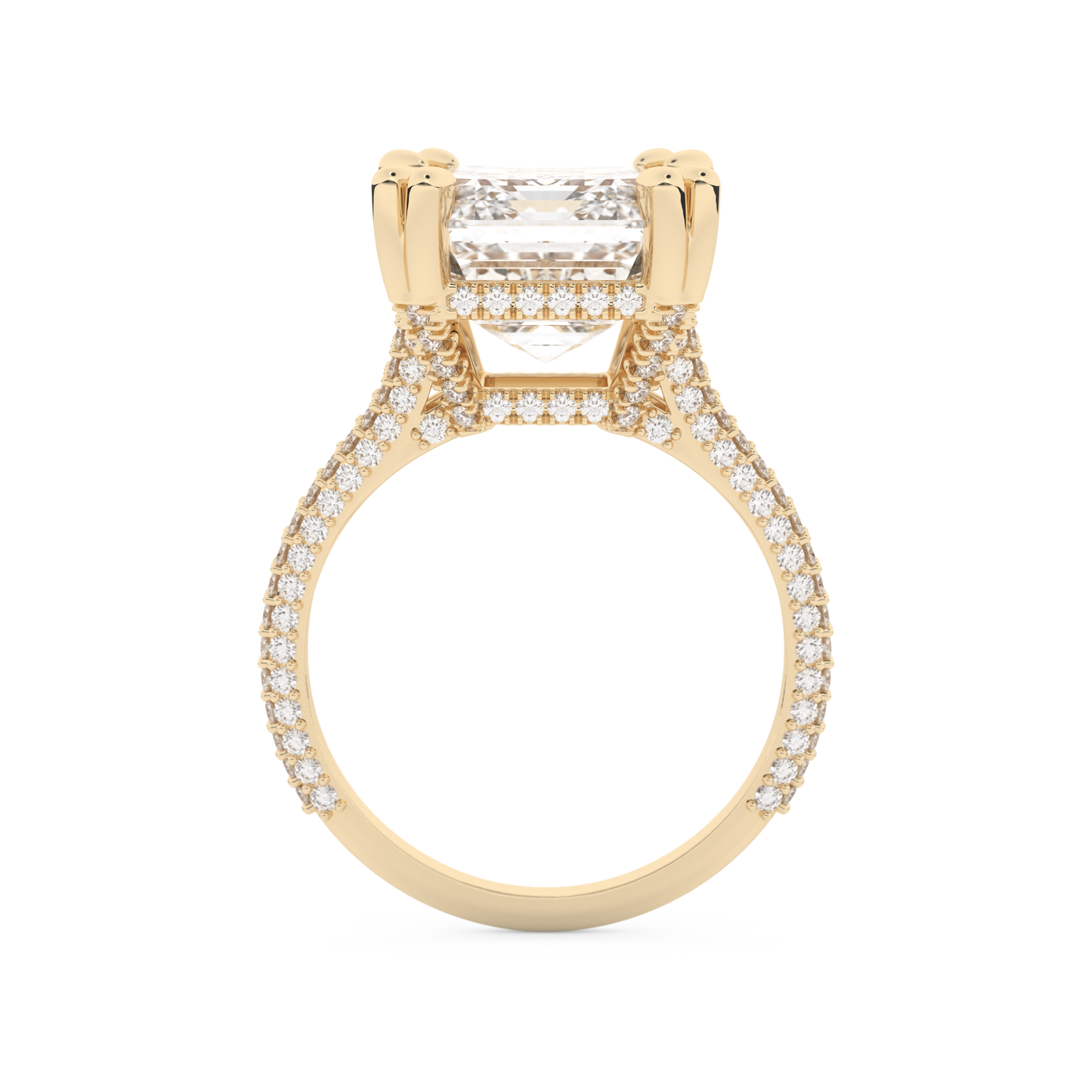 Beyoncé – Inspired 7.0 Carat Emerald Cut Split Shank Moissanite