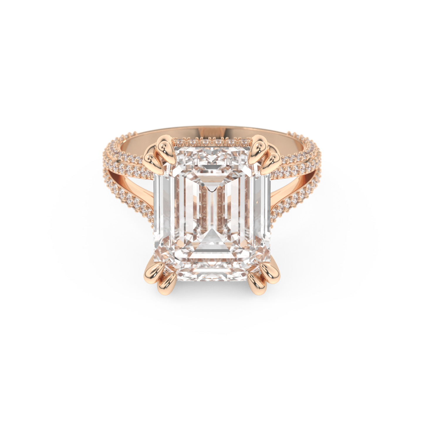 Beyoncé – Inspired 7.0 Carat Emerald Cut Split Shank Moissanite