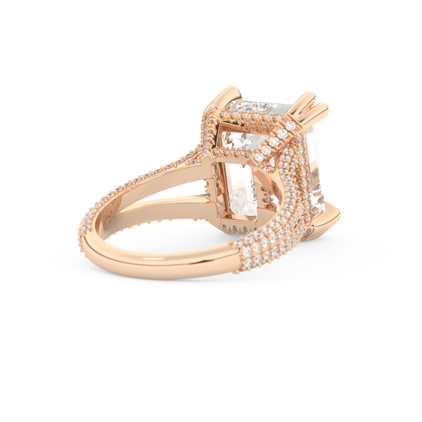 Beyoncé – Inspired 7.0 Carat Emerald Cut Split Shank Moissanite