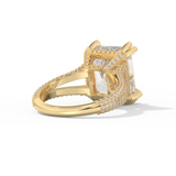Beyoncé – Inspired 7.0 Carat Emerald Cut Split Shank Moissanite