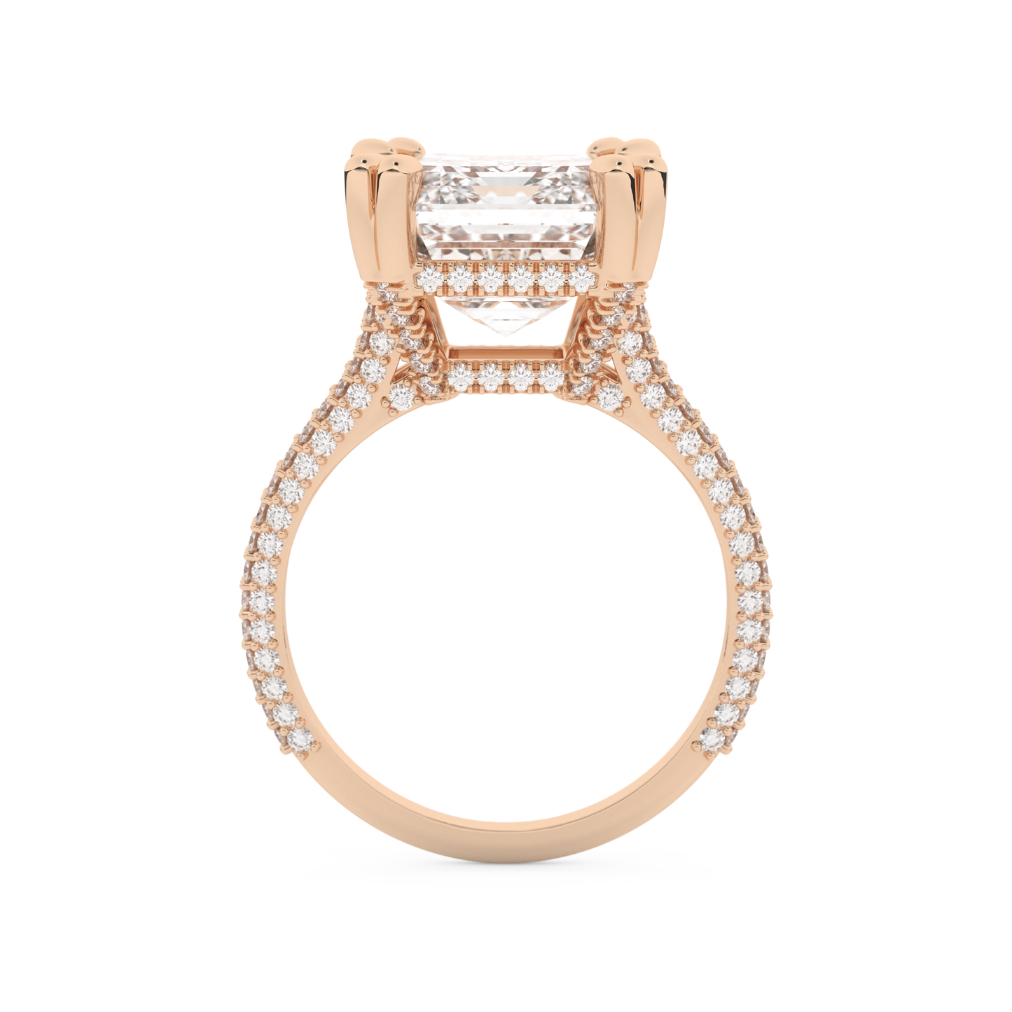 Beyoncé – Inspired 7.0 Carat Emerald Cut Split Shank Moissanite