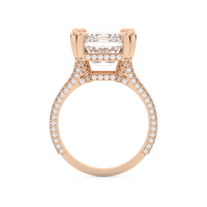 Beyoncé – Inspired 7.0 Carat Emerald Cut Split Shank Moissanite