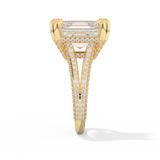 Beyoncé – Inspired 7.0 Carat Emerald Cut Split Shank Moissanite