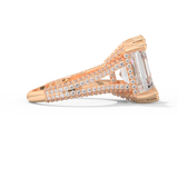 Beyoncé – Inspired 7.0 Carat Emerald Cut Split Shank Moissanite