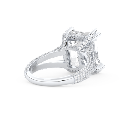 Beyoncé – Inspired 7.0 Carat Emerald Cut Split Shank Moissanite
