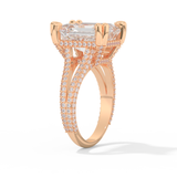 Beyoncé – Inspired 7.0 Carat Emerald Cut Split Shank Moissanite