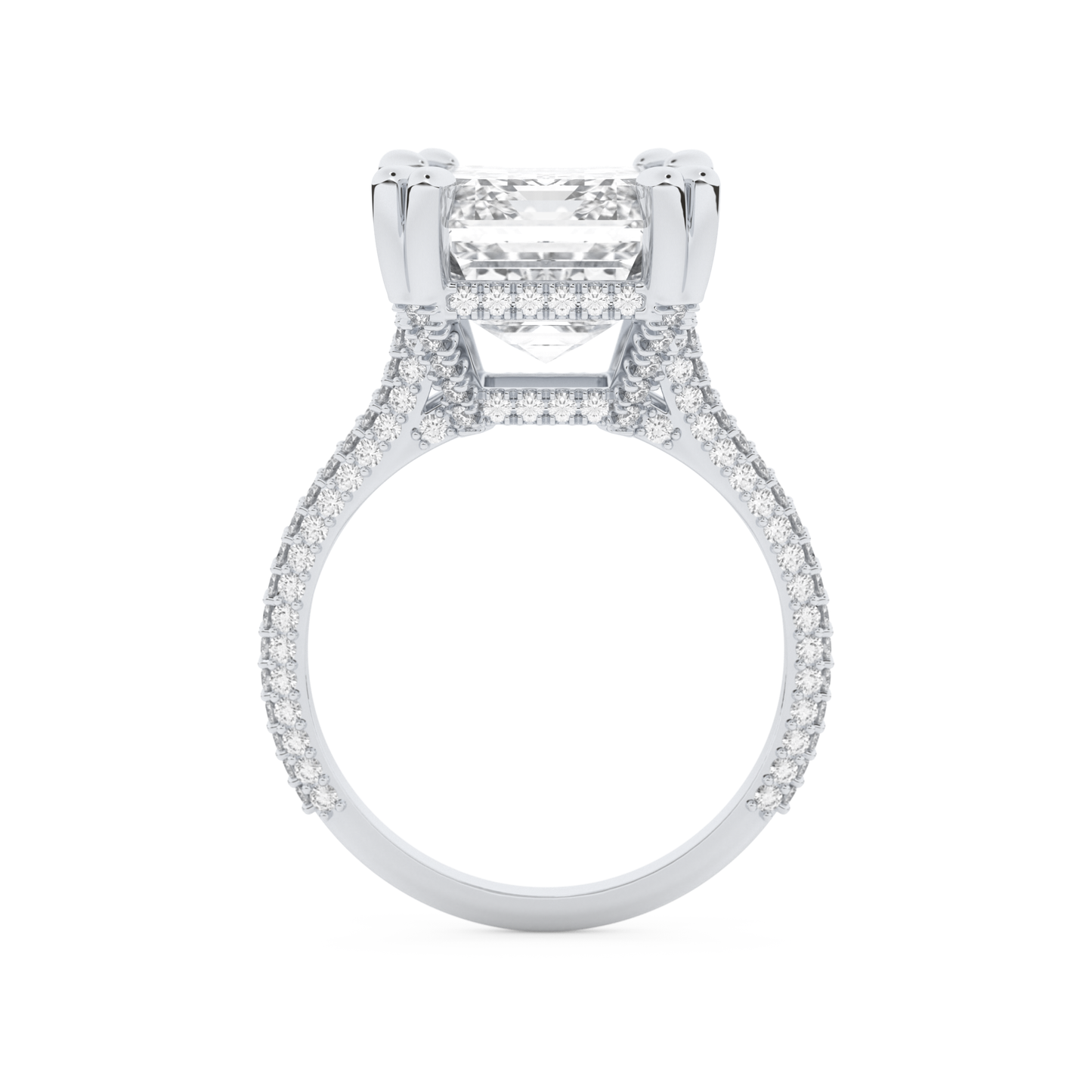 Beyoncé – Inspired 7.0 Carat Emerald Cut Split Shank Moissanite
