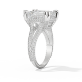 Beyoncé – Inspired 7.0 Carat Emerald Cut Split Shank Moissanite