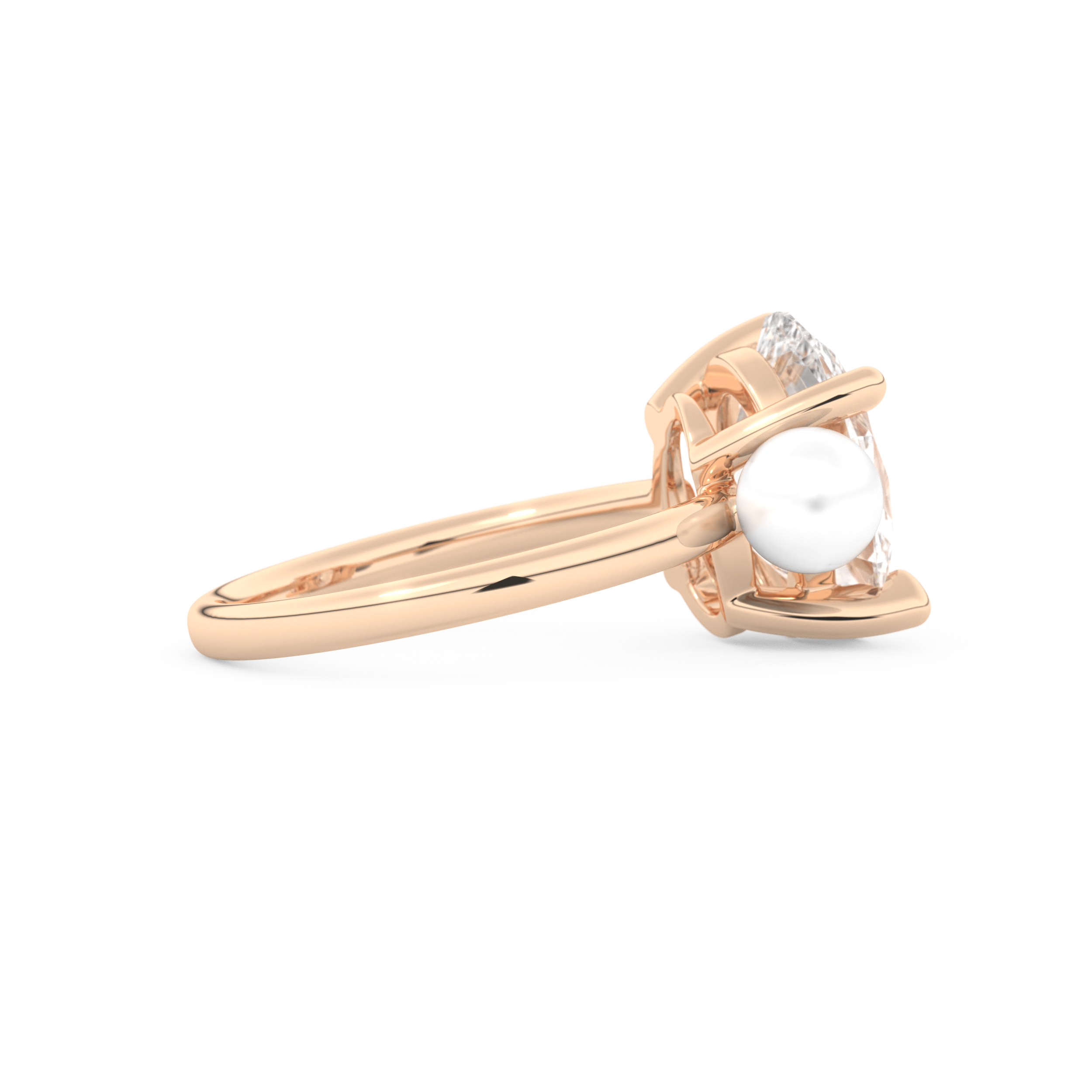 Ariana Grande – Inspired 4.0 Carat Oval & Pearl Cut Two Stone Moissanite 14