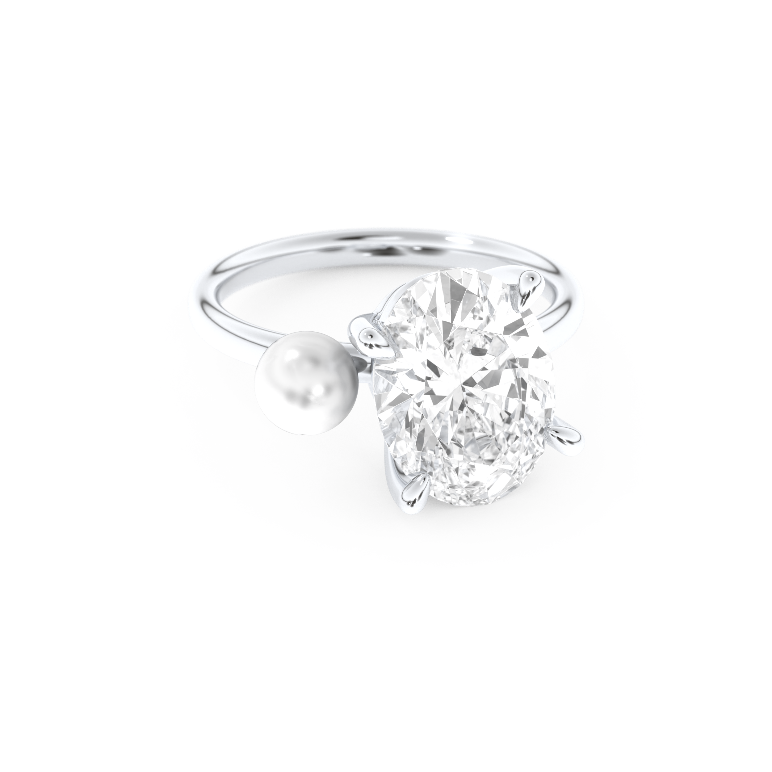 Ariana Grande – Inspired 4.0 Carat Oval & Pearl Cut Two Stone Moissanite 1