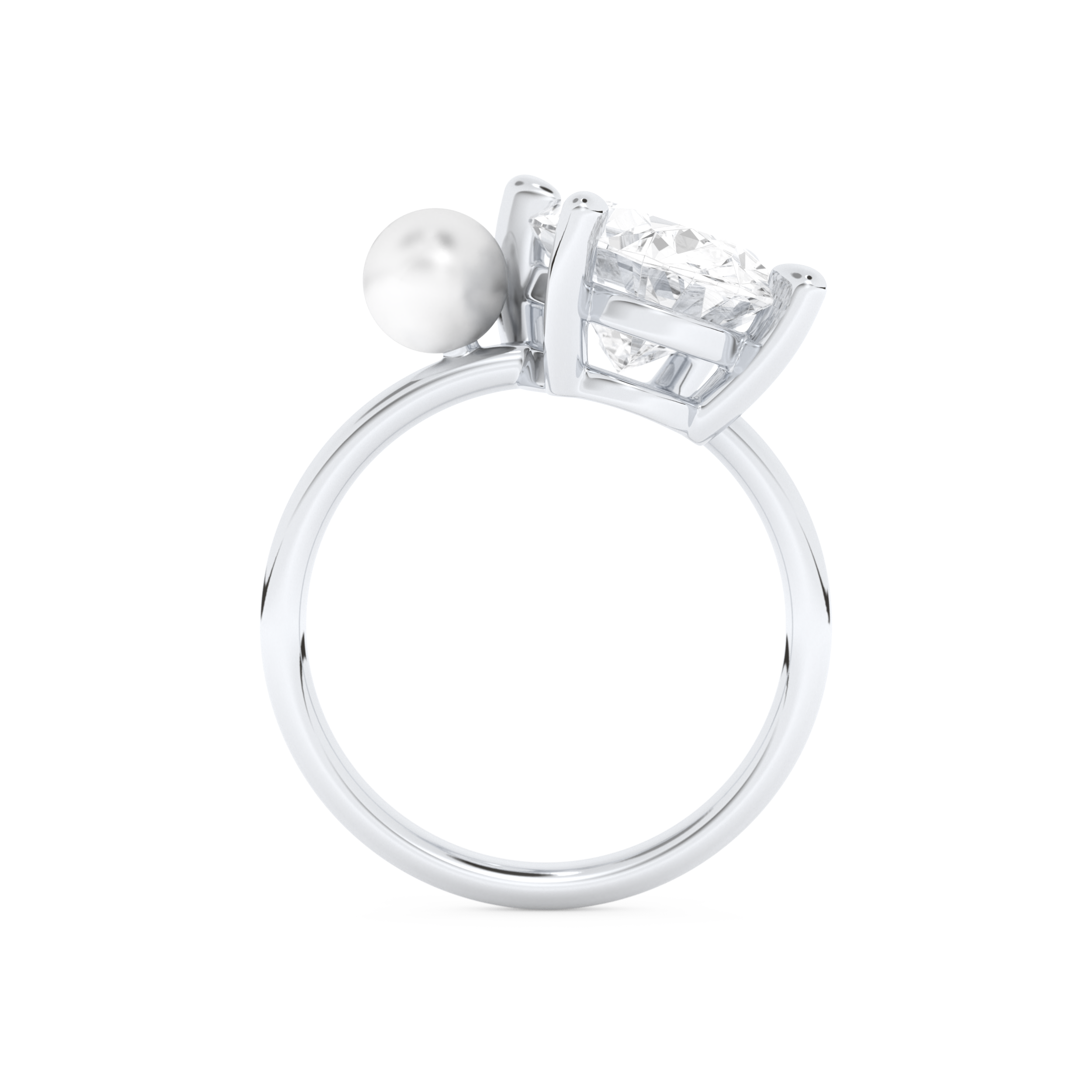 Ariana Grande – Inspired 4.0 Carat Oval & Pearl Cut Two Stone Moissanite 5
