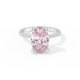 Blake Lively – Inspired 4.0 Carat Oval Cut Pave Moissanite
