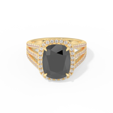 Gabbriette Bechtel – Inspired 3.70 Carat Cushion Cut Halo & Split Shank Moissanite