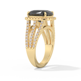 Gabbriette Bechtel – Inspired 3.70 Carat Cushion Cut Halo & Split Shank Moissanite