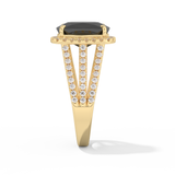 Gabbriette Bechtel – Inspired 3.70 Carat Cushion Cut Halo & Split Shank Moissanite