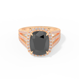 Gabbriette Bechtel – Inspired 3.70 Carat Cushion Cut Halo & Split Shank Moissanite