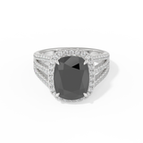 Gabbriette Bechtel – Inspired 3.70 Carat Cushion Cut Halo & Split Shank Moissanite