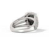 Gabbriette Bechtel – Inspired 3.70 Carat Cushion Cut Halo & Split Shank Moissanite