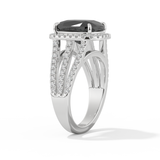 Gabbriette Bechtel – Inspired 3.70 Carat Cushion Cut Halo & Split Shank Moissanite