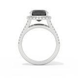 Gabbriette Bechtel – Inspired 3.70 Carat Cushion Cut Halo & Split Shank Moissanite