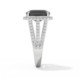 Gabbriette Bechtel – Inspired 3.70 Carat Cushion Cut Halo & Split Shank Moissanite