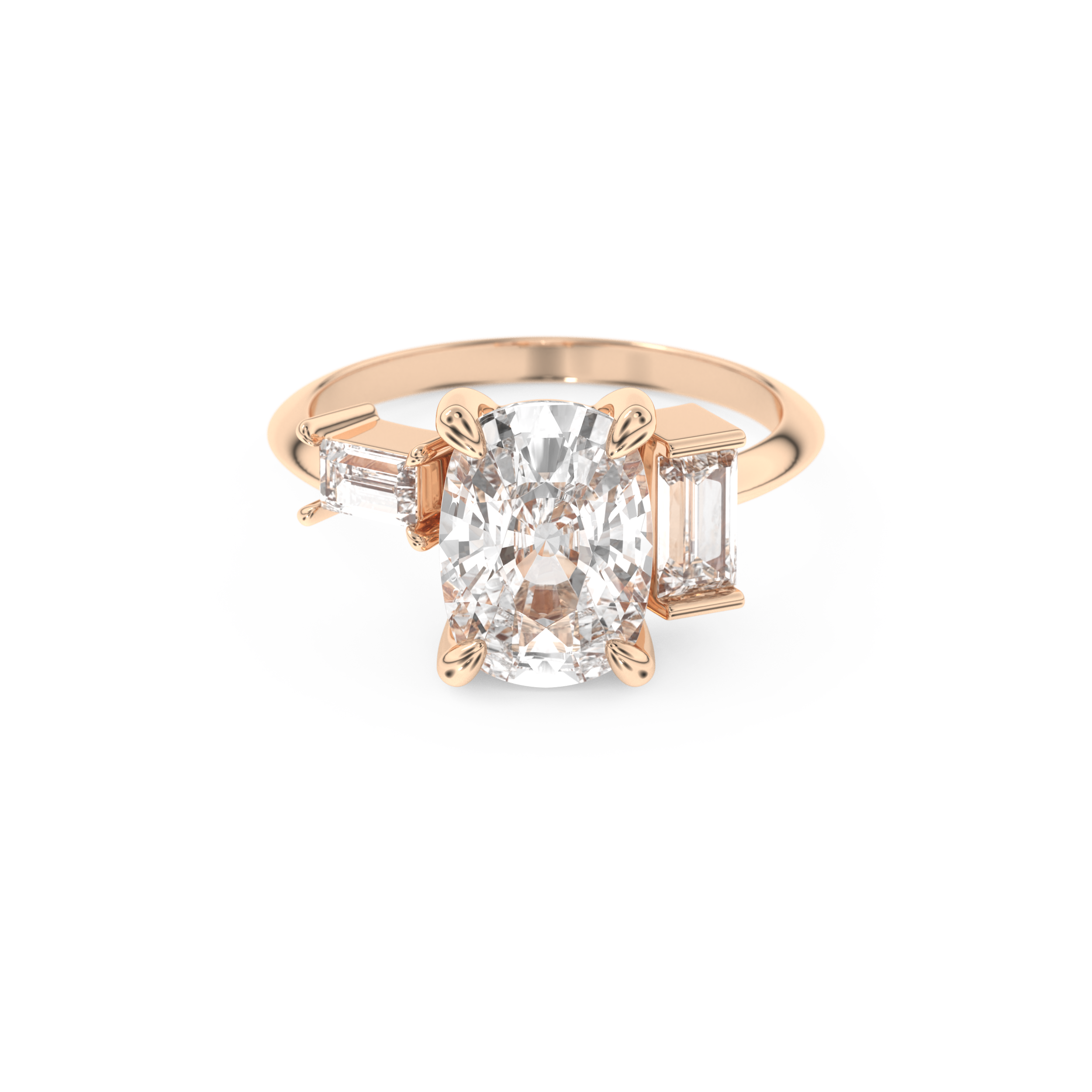 Kaley Cuoco – Inspired 2.0 Carat Cushion Cut Three Stones Moissanite 13