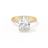 Kourtney Kardashian – Inspired 4.30 Carat Oval Cut Pave & Hidden Halo Moissanite