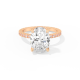 Kourtney Kardashian – Inspired 4.30 Carat Oval Cut Pave & Hidden Halo Moissanite