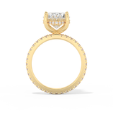 Kourtney Kardashian – Inspired 4.30 Carat Oval Cut Pave & Hidden Halo Moissanite