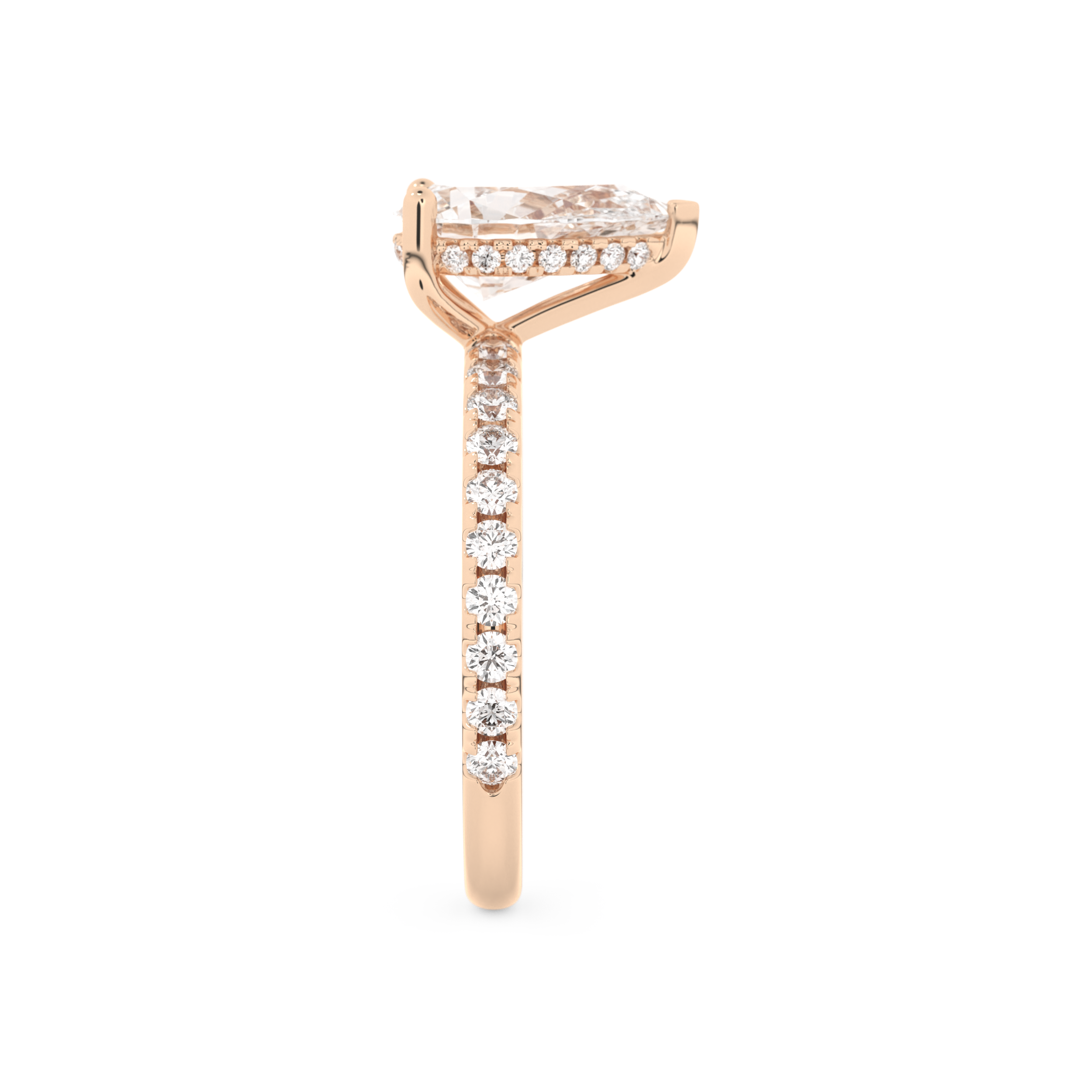 Margot Robbie – Inspired 3.0 Carat Pear Cut Pave Moissanite 18