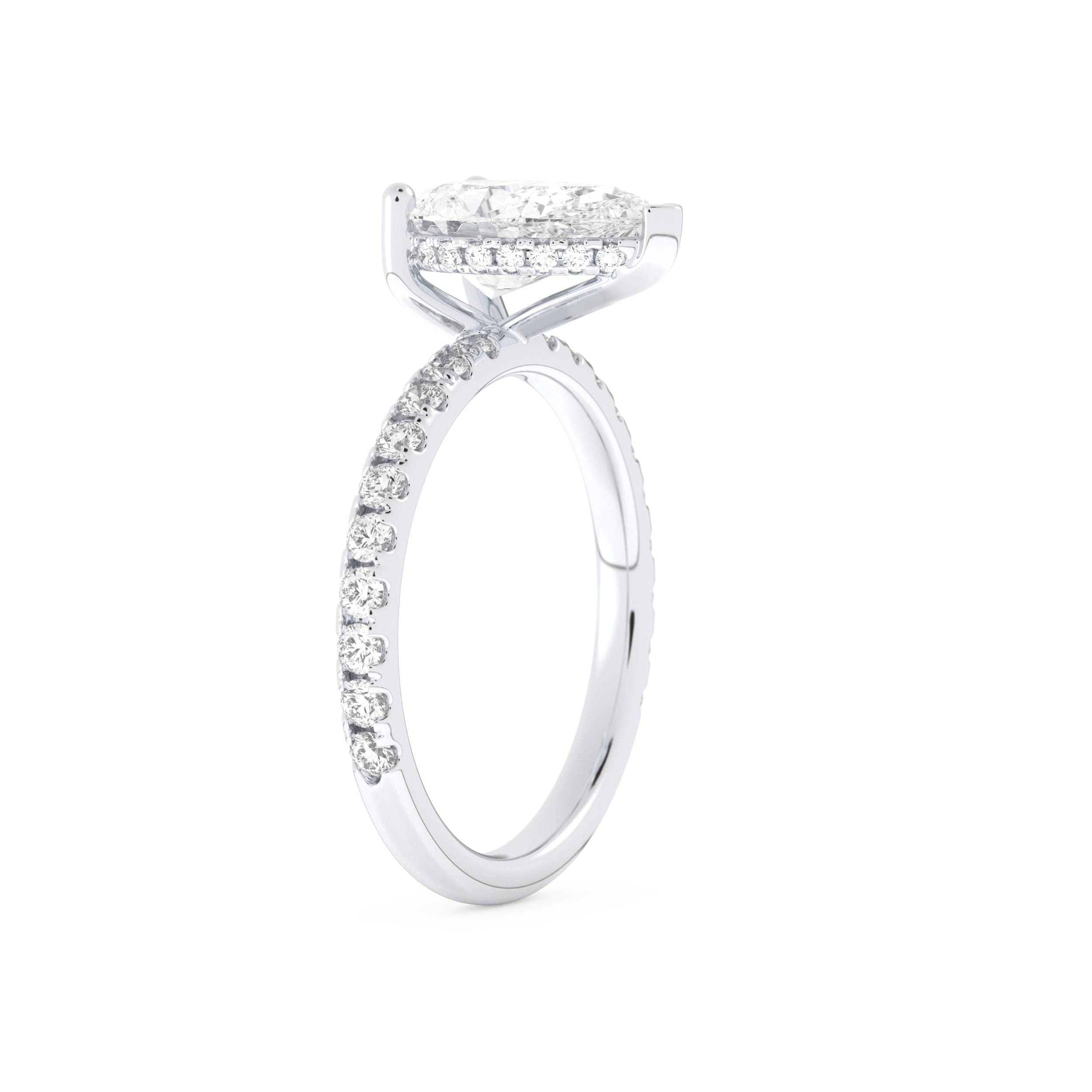 Margot Robbie – Inspired 3.0 Carat Pear Cut Pave Moissanite 4