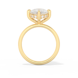 Nina Dobrev – Inspired 4.30 Carat Oval Cut Hidden Halo Moissanite