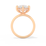 Nina Dobrev – Inspired 4.30 Carat Oval Cut Hidden Halo Moissanite