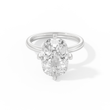 Nina Dobrev – Inspired 4.30 Carat Oval Cut Hidden Halo Moissanite