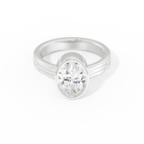Phoebe Dynevor – Inspired 2.20 Carat Oval Cut Bezel Moissanite