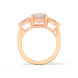 Winnie Harlow – Inspired 4.30 Carat Oval Cut Three Stone Moissanite