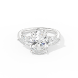 Winnie Harlow – Inspired 4.30 Carat Oval Cut Three Stone Moissanite