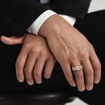 1.0 CT Round Shaped Moissanite Wedding Band For Men 27