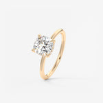 Cushion Hidden Halo Lab Grown Diamond Engagement Ring