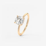 Cushion Hidden Halo Lab Grown Diamond Engagement Ring