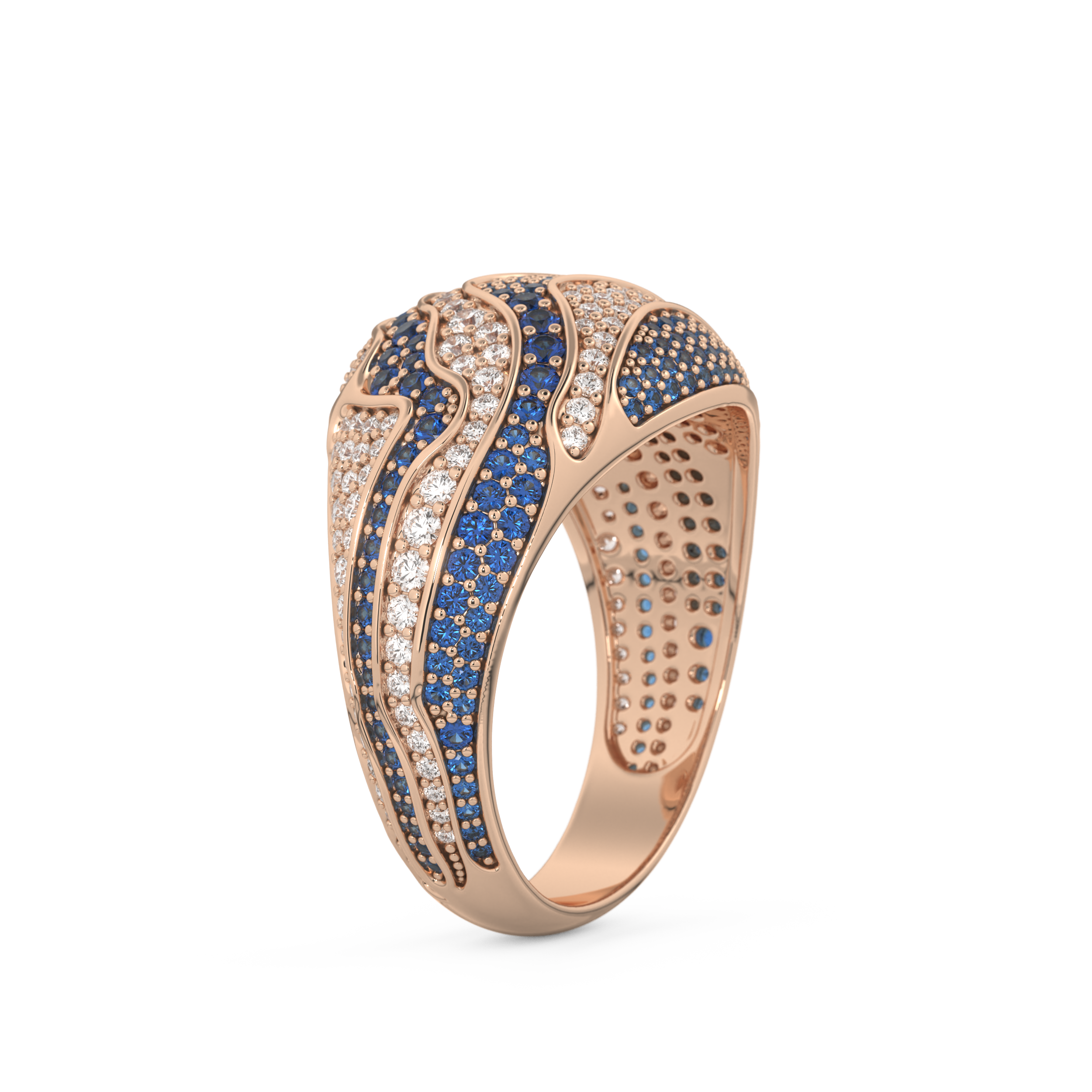Half Eternity Wedding Band with 1.16 CT Round Cut Moissanite – Yellow, White, or Rose Gold