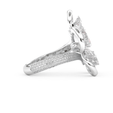Half Eternity Wedding Band with 7.1 CT Round and Pear Cut Moissanite – Yellow, White, or Rose Gold