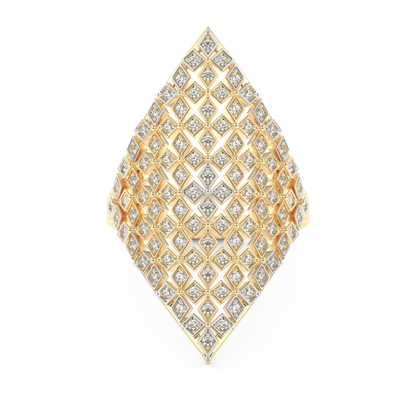 Honey Comb Style Wedding Band with 0.37 CT Round Cut Moissanite – Yellow, White, or Rose Gold