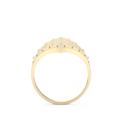 Honey Comb Style Wedding Band with 0.37 CT Round Cut Moissanite – Yellow, White, or Rose Gold
